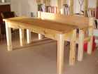 pine/fir table and bench